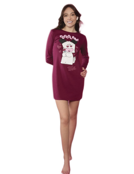 Warm cotton jersey nightdress Sabor Hallo Spank HSD7362 Warm cotton jersey nightdress Sabor Hallo Spank HSD7362
