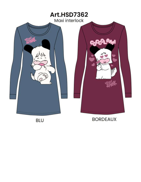 Warm cotton jersey nightdress Sabor Hallo Spank HSD7362 Warm cotton jersey nightdress Sabor Hallo Spank HSD7362