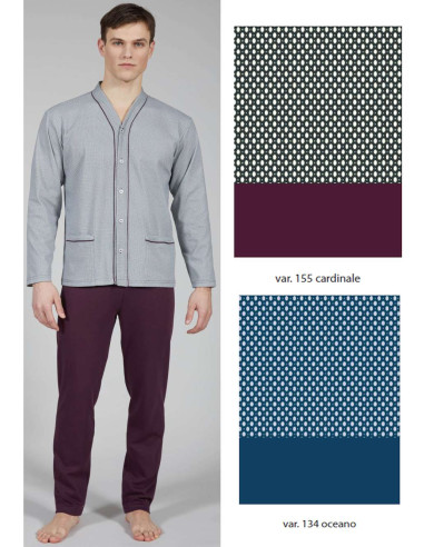 Warm cotton jersey men's opened pajamas Bip Bip 7148