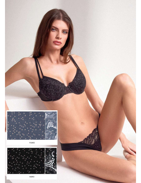 Set Lormar with padded balcony twin-bra and brazilian briefs Lormar Miss 052632 Set Lormar with padded balcony twin-bra and brazilian briefs Lormar Miss 052632