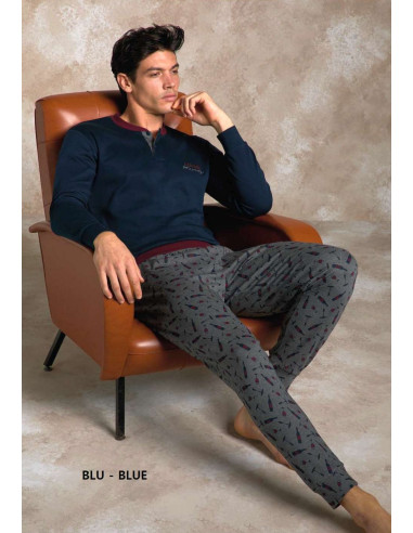 Men's warm cotton jersey pajamas Enrico Coveri EP2157
