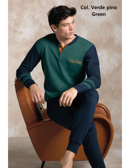 Men's warm cotton jersey pajamas Enrico Coveri EP2162 Men's warm cotton jersey pajamas Enrico Coveri EP2162