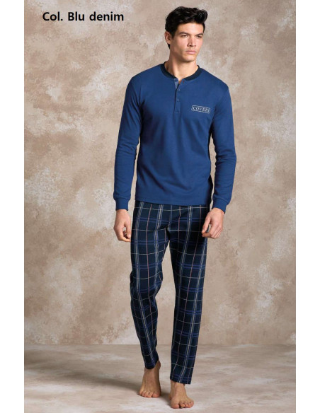 Men's warm cotton jersey pajamas Enrico Coveri EP2163 Men's warm cotton jersey pajamas Enrico Coveri EP2163