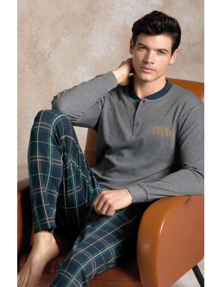 Men's warm cotton jersey pajamas Enrico Coveri EP2163 Men's warm cotton jersey pajamas Enrico Coveri EP2163