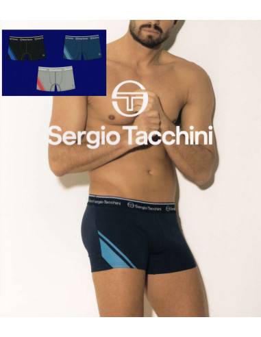 Gruppo 3 boxer uomo moda in cotone elasticizzato Sergio Tacchini 7010B4