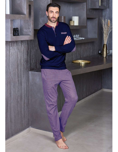 Men's warm cotton jersey pajamas Intimami IU391