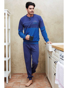 Men's warm cotton jersey pajamas Navigare 141713