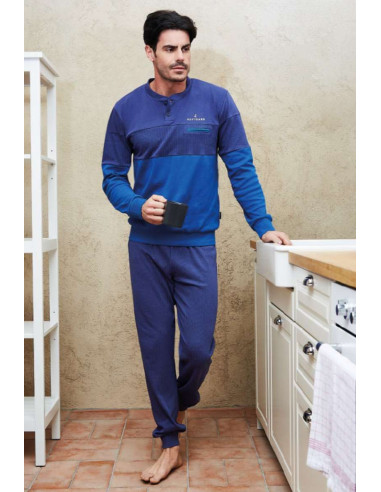 Men's warm cotton jersey pajamas Navigare 141713
