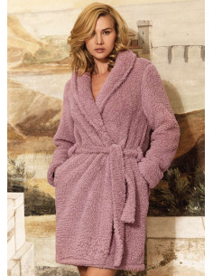 Vestaglia donna sciallata in caldo pile coral pelliccia Sielei DD70