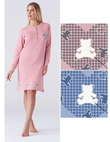 Warm cotton jersey women's nightdress Karelpiu' KY7060