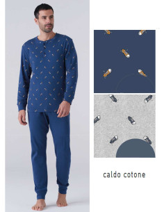 Men's warm cotton jersey pajamas Karelpiu' KY7119