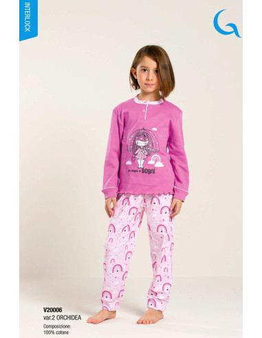 Pigiama da bambina in caldo cotone Gary V20006-30006