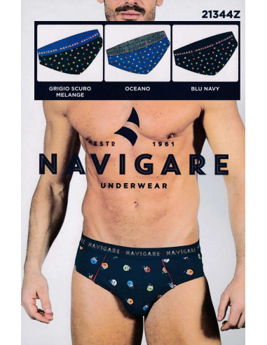 Gruppo 3 slip uomo moda in cotone elasticizzato Navigare 21344Z