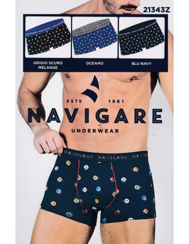 Gruppo 3 boxer uomo moda in cotone elasticizzato Navigare 21343Z
