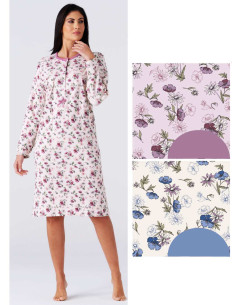 Women's warm cotton jersey nightdress Karelpiu' KY7008