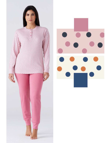 Women's warm cotton jersey pajamas Karelpiu' KY7055