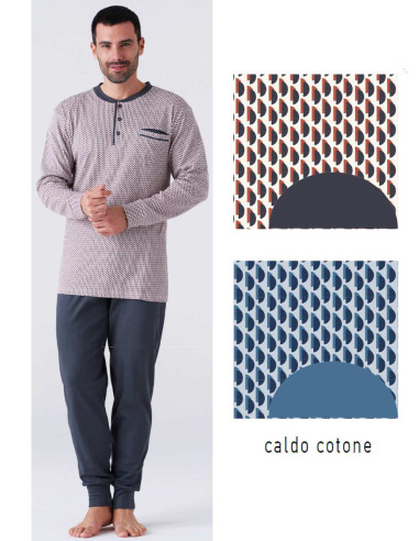 Men's warm cotton jersey pajamas Karelpiu' KY7114