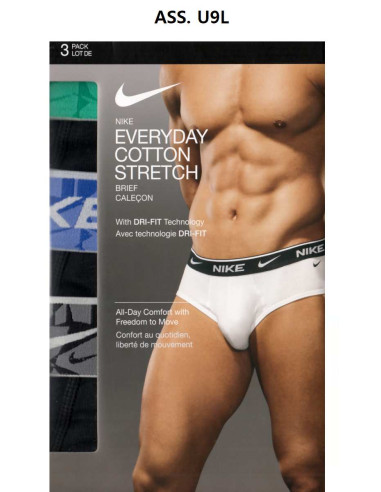 Gruppo 3 slip uomo in cotone elasticizzato Nike KE1006-U9L