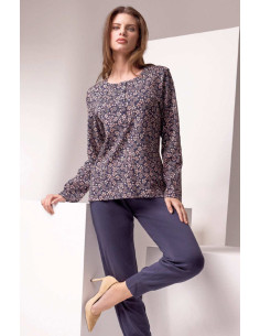 Woman warm cotton jersey pajamas Lormar Casula CAS652092