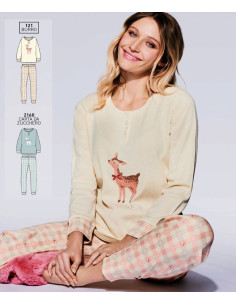 Pigiama donna in jersey di cotone caldo Infiore Fawn FWN651992 2