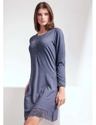 Woman mini pois heavy viscose nightdress Lormar Miss MIS632066