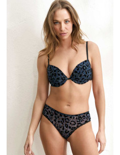 Woman's set with printed microtulle push-up bra and briefs Jadea 4667 2