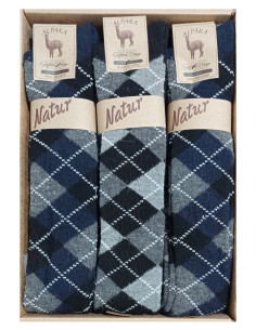 Group of 2 men's squared long socks in alpaca wool Goffredo Berenzi 9005U