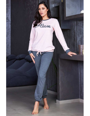 Women's warm cotton jersey pajamas Intimami ID1212