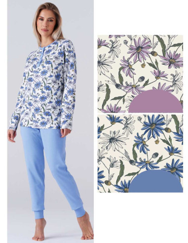 Pigiama donna in jersey di cotone caldo Karelpiu' KY7034