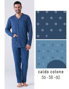 Men's warm cotton jersey calibrated opened pajamas Karelpiu' KY7103