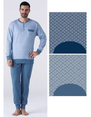 Men's warm cotton jersey pajamas Karelpiu' KY7107