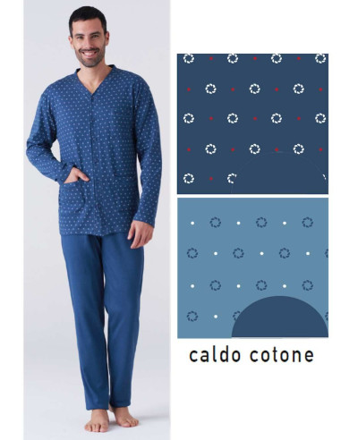 Men's warm cotton jersey opened pajamas Karelpiu' KY7102