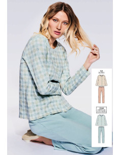 Women's warm cotton jersey opened pajamas Infiore Fawn FWN651994 2