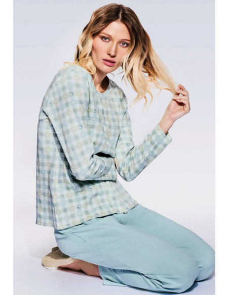 Women's warm cotton jersey opened pajamas Infiore Fawn FWN651994