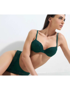 Completo donna con push-up graduato in bamboo e pizzo con brasiliana Pura P0801C 2