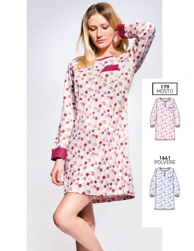 Camicia da notte in jersey di cotone caldo Infiore Fall Flowers FFL632179 Camicia da notte in jersey di cotone caldo Infiore Fall Flowers FFL632179