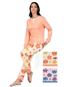 Women's warm cotton jersey pajamas Cippi 2241