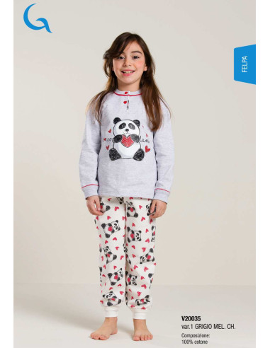 Girl's warm cotton fleece pajamas Gary V20035 - V30035 Girl's warm cotton fleece pajamas Gary V20035 - V30035