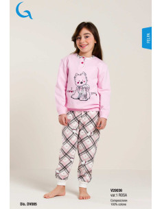 Girl's warm cotton fleece pajamas Gary V20036 - V30036 2