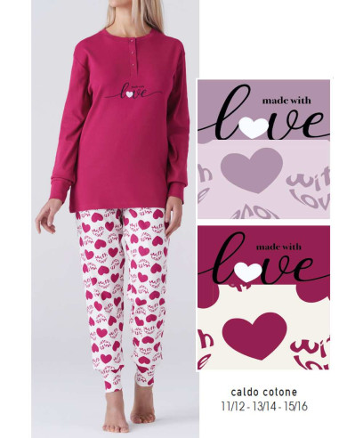 Girl's warm cotton jersey pajamas Karelpiu' KF7046