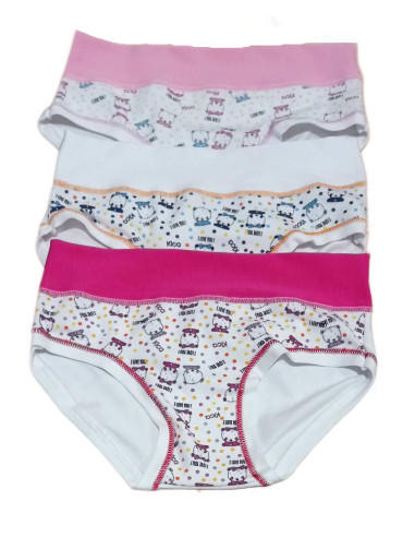 Gruppo 6 slip bambina in cotone elasticizzato Kika 617/A