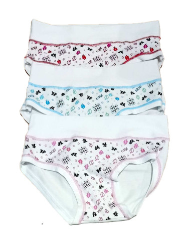 Gruppo 6 slip bambina in cotone elasticizzato Kika 616/A