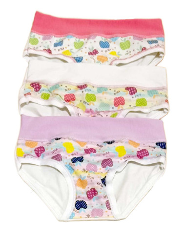 Gruppo 6 slip bambina in cotone elasticizzato Kika 518/A