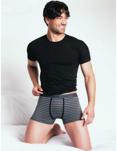 Completo uomo in cotone bielastico con t-shirt e boxer Rosso Porpora 84/12B