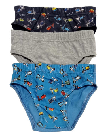 Gruppo 3 slip bambino in cotone elasticizzato Kiko 6607