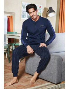 Men's warm cotton jersey pajamas Navigare 141702
