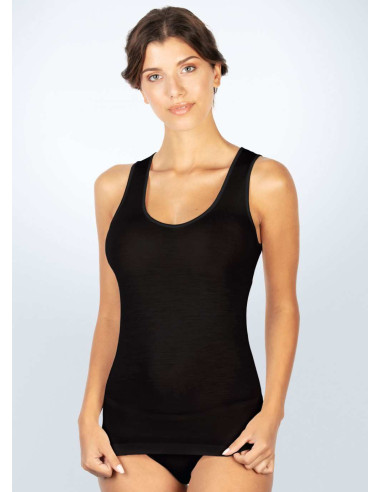 Woman wool and silk wide shoulder vest Egi 141SL