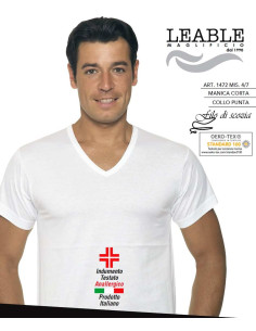 Gruppo 3 t-shirt a V in cotone filo di Scozia Leable 1472 2