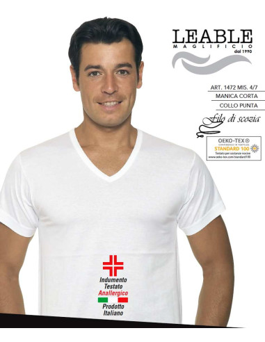 Group 3 V neck mercerized cotton t-shirt Leable 1472 Group 3 V neck mercerized cotton t-shirt Leable 1472