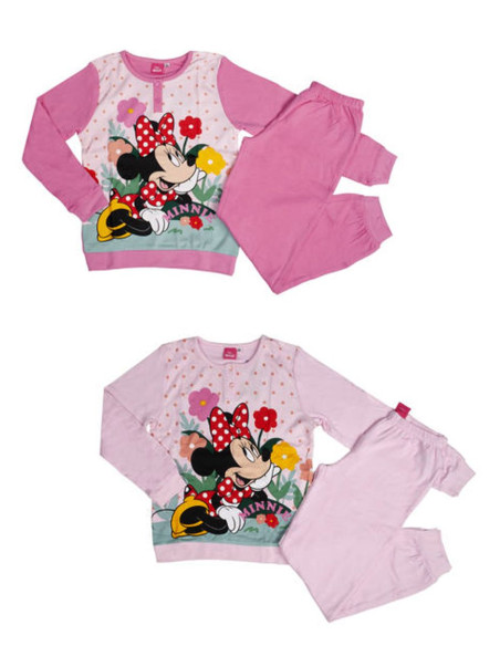 Girl warm cotton jersey pajamas Disney Minnie MIN1509 Girl warm cotton jersey pajamas Disney Minnie MIN1509